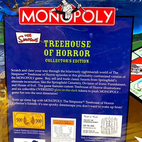 MONOPOLY THE SIMPSONS TREEHOUSE OF HORROR COLLECTOR’S EDITION 2005 NEW SEALED - Picture 10 of 16